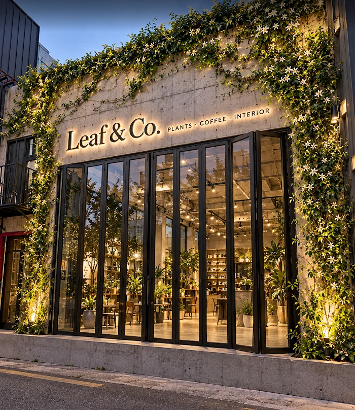 Leaf & Co. interior and exterior concept 1